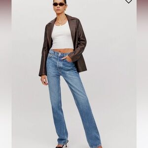 Cynthia high rise straight long jeans